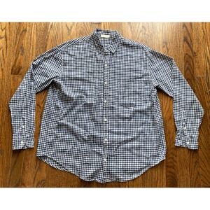 CP Shades Shirt Mens Medium Cotton Gingham Plaid Long Sleeve Button Up USA Blue